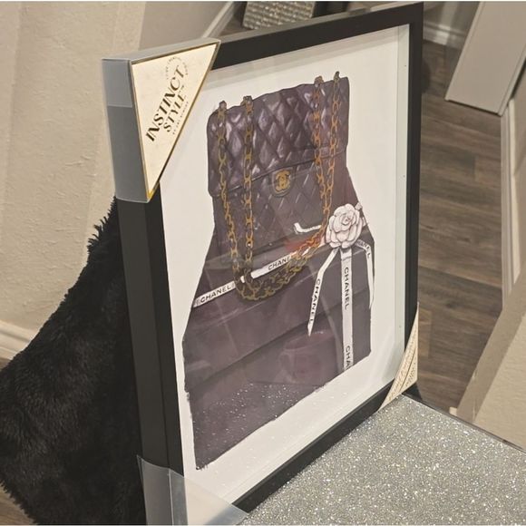 Instinct Style Boxed Runway Chanel Hand Embellished Framed Wall Decor - Picture 6 of 7